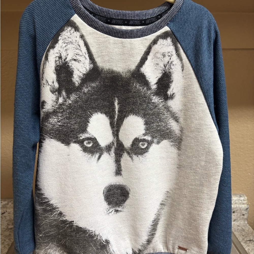 Mayoral Blue and Gray Graphic Sweatshirt
